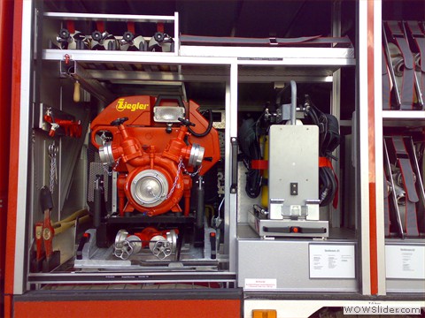 Spritze im Feuerwehrauto